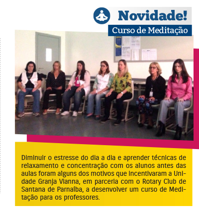 Colégio Rio Branco promove Curso de Meditação para professores