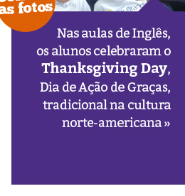 Thanksgiving Day: alunos aprenderam sobre o Dia da Ação de Graças