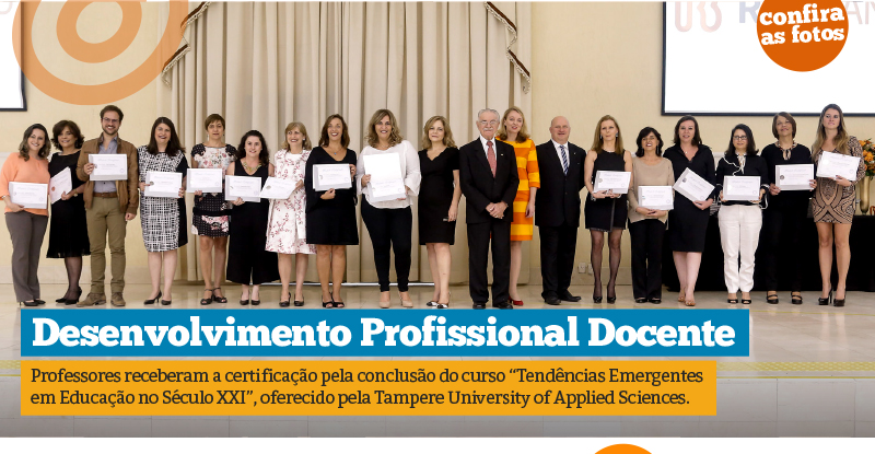 Professores são certificados pela Tampere University of Applied Sciences da Finlândia