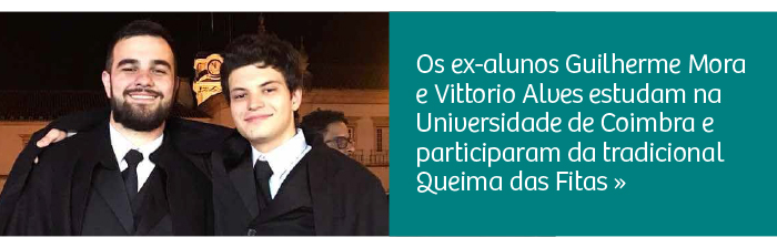 Ex-alunos estudam na Universidade de Coimbra e participam da Queima das Fitas