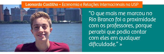 Riobranquino aprovado em Economia e Relações Internacionais na USP
