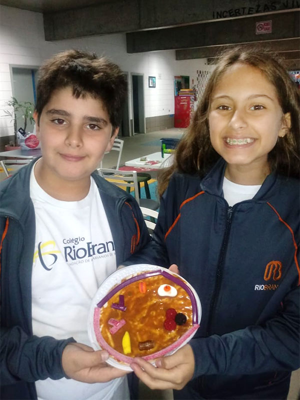 Célula Comestível: alunos representam células com doces e salgados