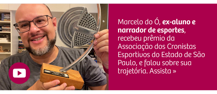 Marcelo do Ó, riobranquino e narrador de esportes, recebe prêmio da Associação dos Cronistas Esportivos do Estado de São Paulo