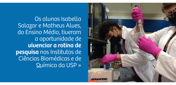 Alunos do Ensino Médio vivenciam rotina de pesquisa no Instituto de Ciências Biomédicas e no Instituto de Química da USP